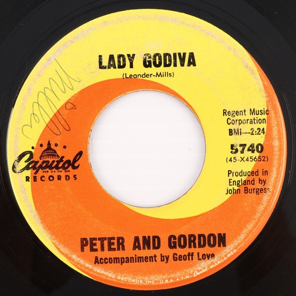 Peter And Gordon – Lady Godiva / Morning's Calling - 45 rpm Vinyl 7" Record 5740 - Picture 1 of 8
